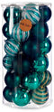 Set kerstballen Blauw PVC 8 x 9 x 8 cm (4 Stuks)
