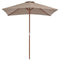 vidaXL - Parasol - met - houten - paal - 150x200 - cm - taupe