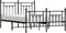 vidaXL - Bedframe - met - hoofd- - en - voeteneinde - metaal - zwart - 150x200 - cm