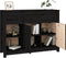 vidaXL - Dressoir - 100x35x74 - cm - massief - grenenhout - zwart