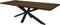 Rechthoekige eettafel tuin - 220x100x76 - Naturel/zwart - Teak/metaal