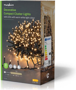 Nedis Kerstverlichting - Compacte cluster - 400 LED's - Warm Wit - 8.00 m - 7 Licht effecten - Binnen & Buiten