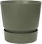 Elho Greenville Rond 47 - Grote Bloempot voor Buiten - Waterreservoir - Blad groen - Ø 47 x H 44 cm