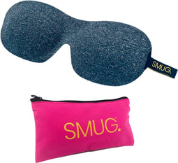 SMUG 3D Slaapmasker met Opbergzakje - 100% Verduisterend - Ergonomisch Oogmasker - Dark Grey Marl