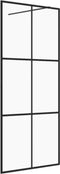 vidaXL - Inloopdouchewand - 80x195 - cm - ESG-glas - transparant - en - zwart