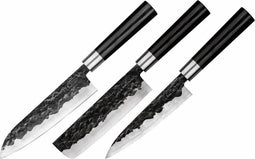 Samura Blacksmith - Messenset 3 delig - Handgesmeed - Zwart (3 stuks)