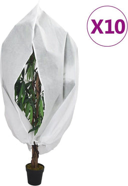 vidaXL - Plantenhoezen - met - ritssluiting - 10 - st - 70 - g/m² - 1,55x1,55 - m
