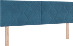 vidaXL - Hoofdbord - met - Diamant - Blokken - in - Donkerblauw - - - 140 - cm - Fluweel