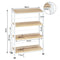 Woltu Hoekplank met 4 Niveaus Nordic Stijl - Hout en Metaal Licht Eiken + Wit - 50 x 20 x 78 cm