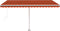 vidaXL - Luifel - handmatig - uittrekbaar - met - LED - 400x350 - cm - oranje - en - bruin