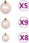 vidaXL - Kunstkerstboom - met - verlichting - en - kerstballen - 150 - cm - PVC - wit