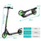 Coast Opvouwbare Kinderstep - Aluminium - Verstelbaar Stuur - Groen - 95 x 37 x 86,5-101 cm