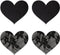 Peekaboo Nipple Cover Pasties PEEKABOO PASTIES SATIN AND LACE HEARTS Zwart