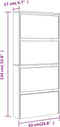 vidaXL Schoenenkast met spiegel 4-laags 63x17x134 cm grijs sonoma