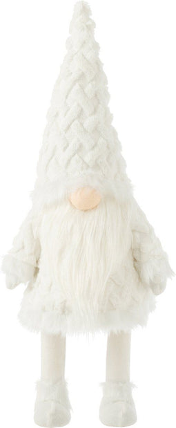 J-Line figuur Kabouter Witte Baard - textiel - wit - extra large