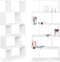 Witte design boekenkast - 5 planken - Geruit patroon - 175 x 28 x 77 cm
