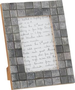 J-Line fotolijst Patroon Vierkant - hout/hoorn - grijs - small