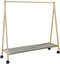 vidaXL - Kledingrek - met - schappen - en - wielen - 106x34x106,5 - cm - bamboe
