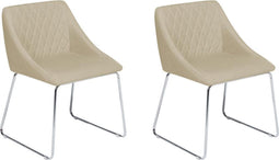 ARCATA - Eetkamerstoel - Beige - Polyester