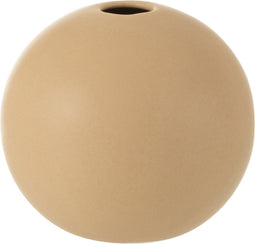 J-Line vaas Bol - keramiek - beige - medium - Ø 18 cm