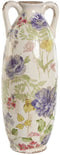 Vaas Home ESPRIT Wit Multicolour Lila Keramiek 13 x 13 x 35 cm