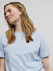 Pieces PCRIA SS FOLD UP SOLID TEE NOOS - T-shirt - Ronde hals korte mouwen - Kentucky Blue