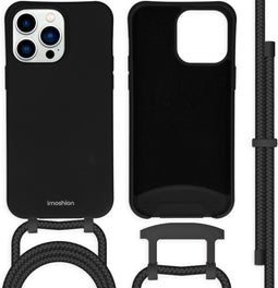 iMoshion Hoesje Geschikt voor iPhone 14 Pro Max Hoesje Met Koord - iMoshion Color Backcover met afneembaar koord - Zwart