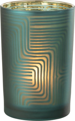 J-Line windlicht Zigzag - glas - groen - large