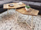 SVJ Salontafel 6-hoek - 56x73x45 cm - Metaal - Wit/Bruin - Set van 2