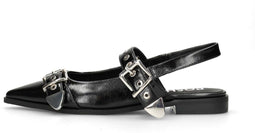 POSH by Poelman JULIA - Slingbacks - Imitatieleer met gespen - Zwart