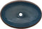 vidaXL - Opzetwasbak - ovaal - 59x40x15 - cm - keramiek - bruin - en - blauw