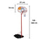 Garlando Tucson - Basketbalpaal - Hoogte verstelbaar 195-260 cm - Rood poedercoating