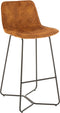 J-Line barstoel Laurent - metaal/textiel - oker - 2 stuks