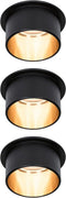 Paulmann Gil inbouwspot - set van 3- zwart mat/goud - 3StepDim - 2700K - rond