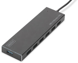 Digitus DA-70241-1 - USB 3.2 Gen 1-hub 7 poorten - Aluminium behuizing - Zwart