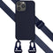 Selencia Hoesje Geschikt voor iPhone 13 Pro Max Hoesje Met Koord - Selencia Siliconen hoesje met afneembaar koord - Donkerblauw