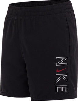 Nike Swim Logo Breaker 4" Volley Zwembroek - Jongens - Meshbroekje - Zwart