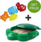 Little Tikes Zandbak Schildpad en 4 dierenvormpjes in de kleuren blauw, groen, geel en oranje