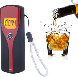 TechU™ Digitale Alcoholtest – Zwart & Rood – Blaastest voor Auto