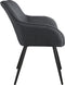 tectake® Marilyn - Eetkamerstoel - Linnenlook - Donkergrijs/Zwart - 58 x 62 x 82 cm