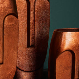 Vaas koper - antieke koperen vaas - grote aluminium vaas