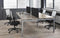 Hoogte verstelbare Bench werkplek Kubus breed 480CM bladkleur Lichtgrijs framekleur Antraciet (Ral 7016) aantal werkplekken 6