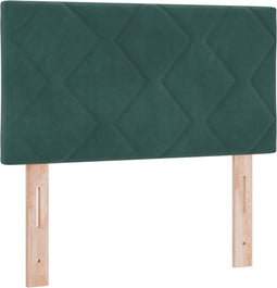 vidaXL - Hoofdbord - met - Diamantvormige - Blokken - Donkergroen - 80 - cm - Velours