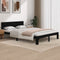 vidaXL - Bedframe - massief - grenenhout - zwart - 140x200 - cm
