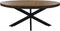 Ovale salontafel - 120x80x44,5 - Naturel/zwart - Mangohout/metaal