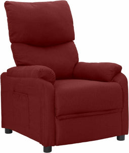 vidaXL Fauteuil verstelbaar stof wijnrood