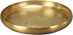 Schaal rond goud - Hammered met Rand - Aluminium - 43 cm - Werner Voss