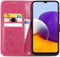 iMoshion Hoesje Geschikt voor Samsung Galaxy A22 (5G) Hoesje Met Pasjeshouder - iMoshion Klavertje Bloemen Bookcase - Fuchsia