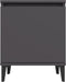 vidaXL - Nachtkastje - met - metalen - poten - 40x30x50 - cm - grijs