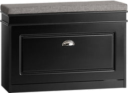 SoBuy FSR82-L-SCH - Schoenenbank - Opbergruimte 2 niveaus - Zwart